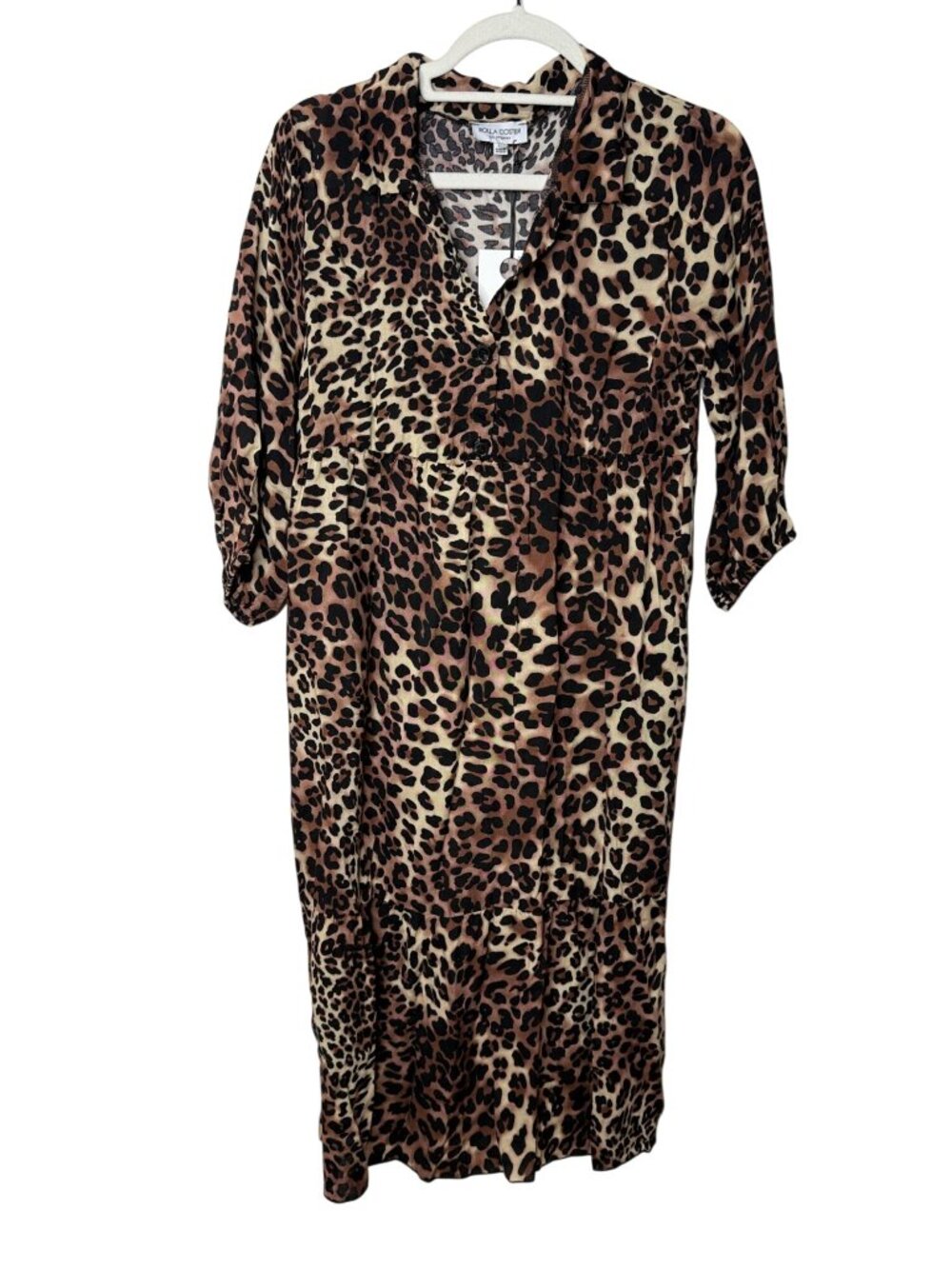Rolla Coster NWT Leopard Print Tiered Midi Dress Size Medium